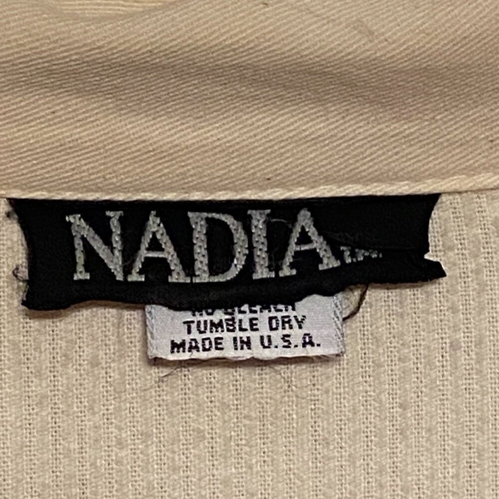 Vintage Nadia Women's Corduroy Beige Button Up Barn Chore Jacket Size Approx M/L - Picture 5 of 12